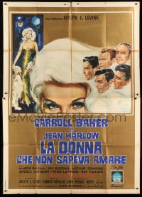 8f138 HARLOW Italian 2p 1965 great artwork of Carroll Baker in the title role!