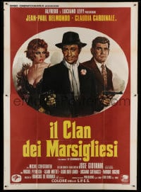 8f141 HIT MAN Italian 2p 1972 Casaro art of Jean-Paul Belmondo, Claudia Cardinale & Constantin!