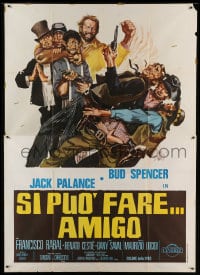 8f146 IT CAN BE DONE, AMIGO Italian 2p 1972 Sandro Symeoni art of Jack Palance & Bud Spencer!