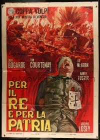 8f154 KING & COUNTRY Italian 2p 1964 directed by Joseph Losey, different World War I art by Ciriello!