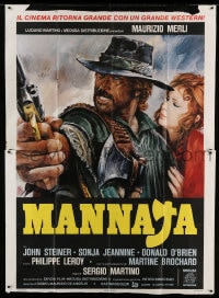 8f172 MAN CALLED BLADE Italian 2p 1979 Sergio Martino's Mannaja, cool spaghetti western art!