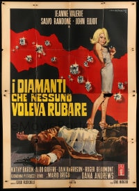8f183 NO DIAMONDS FOR URSULA Italian 2p 1967 art of sexy Jeanne Valerie by Rodolfo Gasparri!