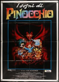 8f187 PINOCCHIO & THE EMPEROR OF THE NIGHT Italian 2p 1989 cartoon artwork of all the characters!