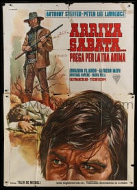 8f201 SABATA THE KILLER Italian 2p 1970 cool spaghetti western art of Steffen by Renato Casaro!