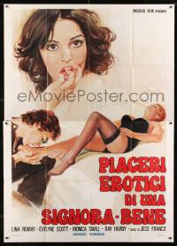 8f176 MIDNIGHT PARTY Italian 2p 1976 Jess Franco, great sexy art of Lina Romay & Monica Swinn!