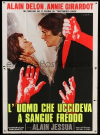 8f208 SHOCK TREATMENT Italian 2p 1973 different Ciriello art of Alain Delon & Annie Girardo!