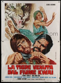 8f228 TIGER FROM RIVER KWAI Italian 2p 1975 George Eastman, cool kung fu art by Zanca!