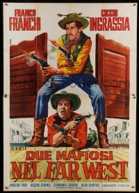 8f230 TWO GANGSTERS IN THE WILD WEST Italian 2p 1965 Franco & Ciccio, Casaro spaghetti western art!