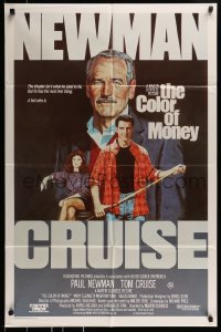8g746 COLOR OF MONEY Aust 1sh 1986 Robert Tanenbaum art of Paul Newman & Tom Cruise playing pool!