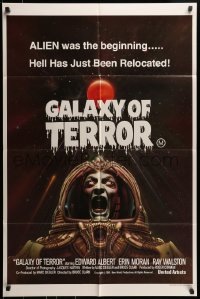 8g749 GALAXY OF TERROR Aust 1sh 1981 Hell has just been relocated, creepy astronaut image!