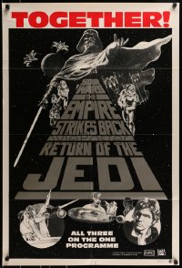 8g756 STAR WARS TRILOGY Aust 1sh 1983 George Lucas, Empire Strikes Back, Return of the Jedi!