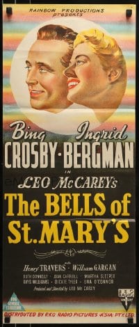 8g788 BELLS OF ST. MARY'S Aust daybill 1947 pretty Ingrid Bergman & Bing Crosby, different!