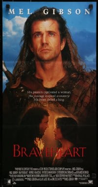 8g799 BRAVEHEART Aust daybill 1995 cool image of Mel Gibson as William Wallace!