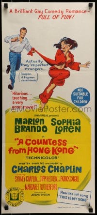 8g837 COUNTESS FROM HONG KONG Aust daybill 1967 Marlon Brando, Sophia Loren, directed by Chaplin!