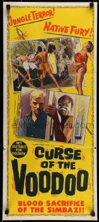 8g842 CURSE OF THE VOODOO Aust daybill 1965 Bryant Haliday, Dennis Price, jungle thriller!