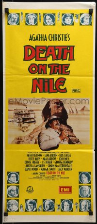 8g849 DEATH ON THE NILE Aust daybill 1978 Peter Ustinov, Agatha Christie, different Sphinx image!