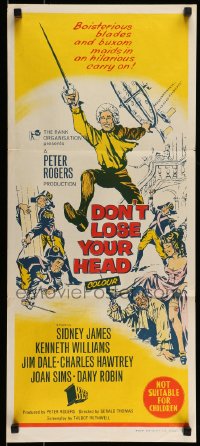 8g855 DON'T LOSE YOUR HEAD Aust daybill 1967 Sidney James & sexy ladies, Carry On Pimpernel!
