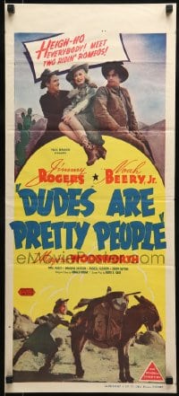 8g860 DUDES ARE PRETTY PEOPLE Aust daybill 1942 Hal Roach, Jimmy Rogers & Noah Beery!