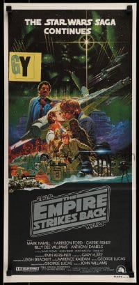 8g869 EMPIRE STRIKES BACK Aust daybill 1980 George Lucas sci-fi classic, art by Noriyoshi Ohrai!
