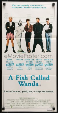8g874 FISH CALLED WANDA Aust daybill 1988 John Cleese, Curtis, Kline & Palin in police line up!