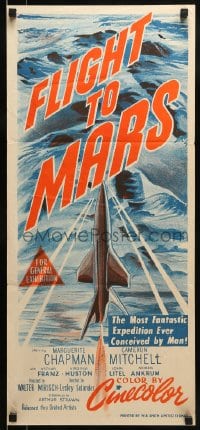 8g877 FLIGHT TO MARS Aust daybill 1951 the most fantastic expedition ever conceived by man in the future!