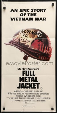8g889 FULL METAL JACKET Aust daybill 1987 Stanley Kubrick Vietnam War movie, Philip Castle art!