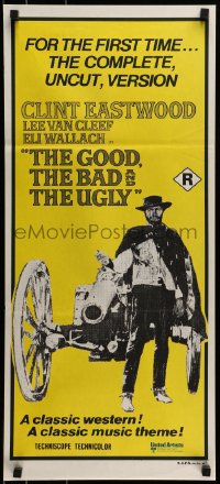 8g902 GOOD, THE BAD & THE UGLY Aust daybill R1970s Clint Eastwood, Lee Van Cleef, Leone classic!