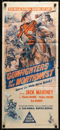 8g905 GUNFIGHTERS OF THE NORTHWEST Aust daybill 1954 Jock Mahoney in the mightiest super-serial of all