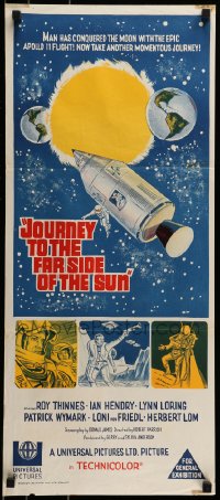 8g920 JOURNEY TO THE FAR SIDE OF THE SUN Aust daybill 1969 Doppleganger, Earth meets self in space!