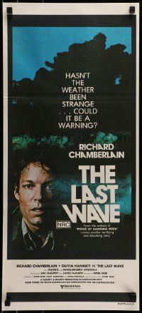 8g925 LAST WAVE Aust daybill 1977 Peter Weir cult classic, Richard Chamberlain in skull image!