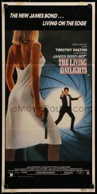 8g932 LIVING DAYLIGHTS Aust daybill 1987 art of Timothy Dalton as James Bond & sexy Maryam d'Abo!