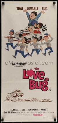 8g937 LOVE BUG Aust daybill R1970s Disney, Dean Jones drives Volkswagen Beetle race car Herbie!