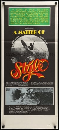 8g942 MATTER OF STYLE Aust daybill 1970s images of incredible Australian surfers, cool color design