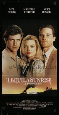 8g990 TEQUILA SUNRISE Aust daybill 1988 Mel Gibson, pretty Michelle Pfeiffer & Kurt Russell!