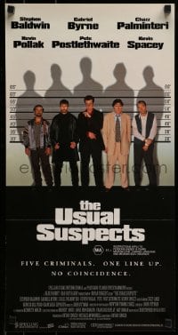 8g998 USUAL SUSPECTS Aust daybill 1995 Kevin Spacey with watch, Baldwin, Byrne, Palminteri, Singer!