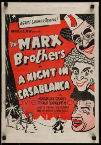 8g742 NIGHT IN CASABLANCA New Zealand poster R1960s The Marx Brothers, Groucho, Chico & Harpo!
