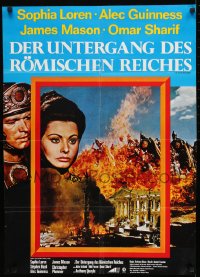 8g584 FALL OF THE ROMAN EMPIRE German R1960s different art of Sophia Loren & top cast!