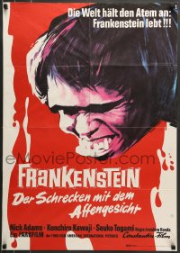 8g594 FRANKENSTEIN CONQUERS THE WORLD German 1967 Toho, Ishiro Honda, art of terrifying monster!