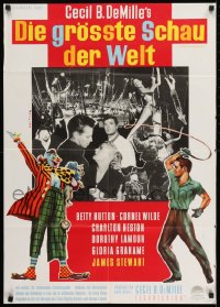 8g610 GREATEST SHOW ON EARTH German R1960s Cecil B. DeMille, great different circus images!