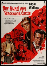 8g627 HORROR OF BLACKWOOD CASTLE German 1967 Der Hund von Blackwood Castle, cool art of cast!