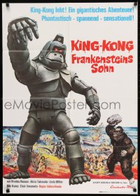 8g645 KING KONG ESCAPES German 1970 Kingukongu no Gyakushu, Toho, Ishiro Honda, cool robot Kong!