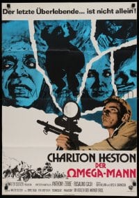 8g671 OMEGA MAN German 1971 Charlton Heston is the last man alive & he's not alone, I Am Legend!