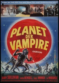 8g673 PLANET OF THE VAMPIRES German 1969 Mario Bava, beings of the future, great Reynold Brown art!