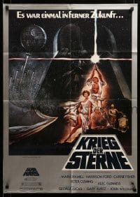 8g710 STAR WARS German 1977 George Lucas sci-fi epic, classic artwork by Tom Jung!