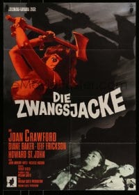 8g713 STRAIT-JACKET German 1964 art of crazy ax murderer Joan Crawford, directed by William Castle!