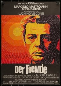 8g714 STRANGER German 1968 Luchino Visconti's Lo Straniero, mosaic art of Marcello Mastroianni!