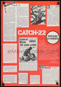 8g476 CATCH 22 German 16x23 1970 directed by Mike Nichols, based on the novel by Joseph Heller!
