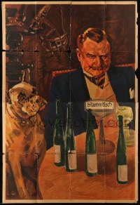 8g458 UNKNOWN GERMAN POSTER German 37x56 1930s cool art of sad looking guy drinking with his dog!