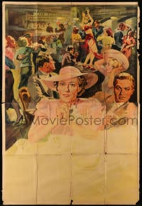 8g459 UNKNOWN GERMAN POSTER German 38x56 1930s great art of woman dancing on table in crowd!