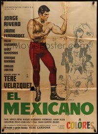 8g331 EL MEXICANO Mexican poster 1966 Rene Cardona's cowboy western, Jorge Rivero, Jaime Fernandez